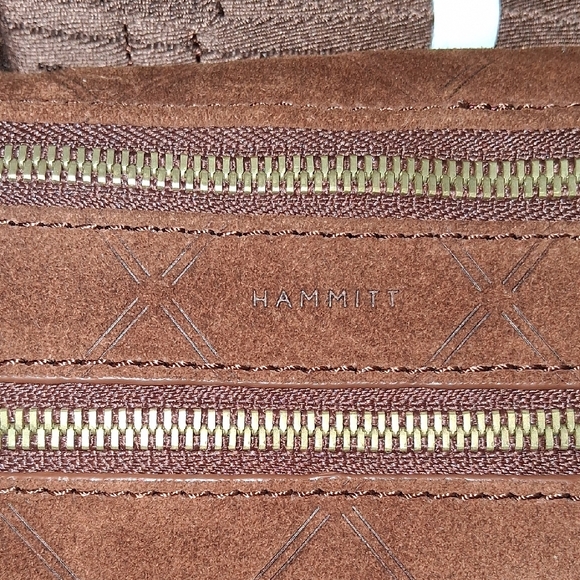Hammitt Tan Suede Crossbody Bag with Gold Accents - Picture 2 of 6